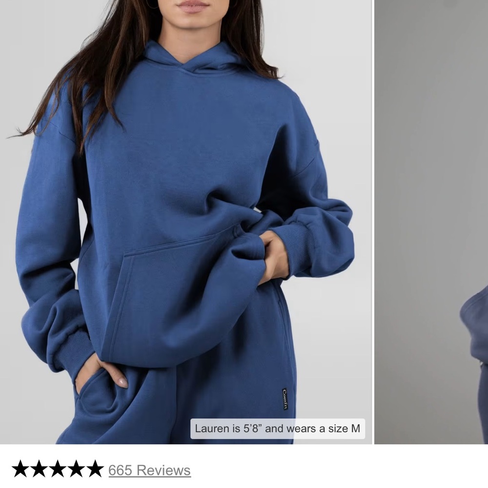 NWT Comfrt “Standard” Pacific Blue Hoodie size Large